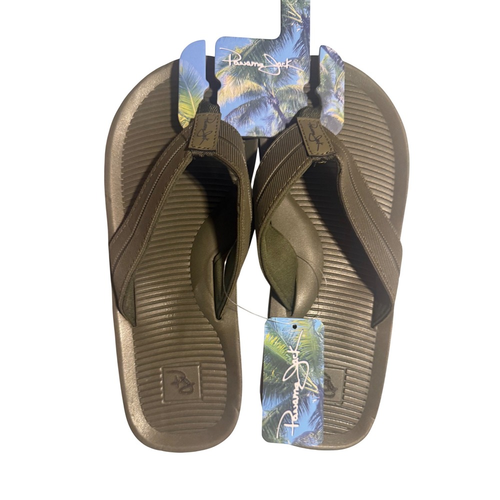 Panama Jack Mens Flip‎ Flop Sandals Olive Green FMS2315 Size 8/9 NEW